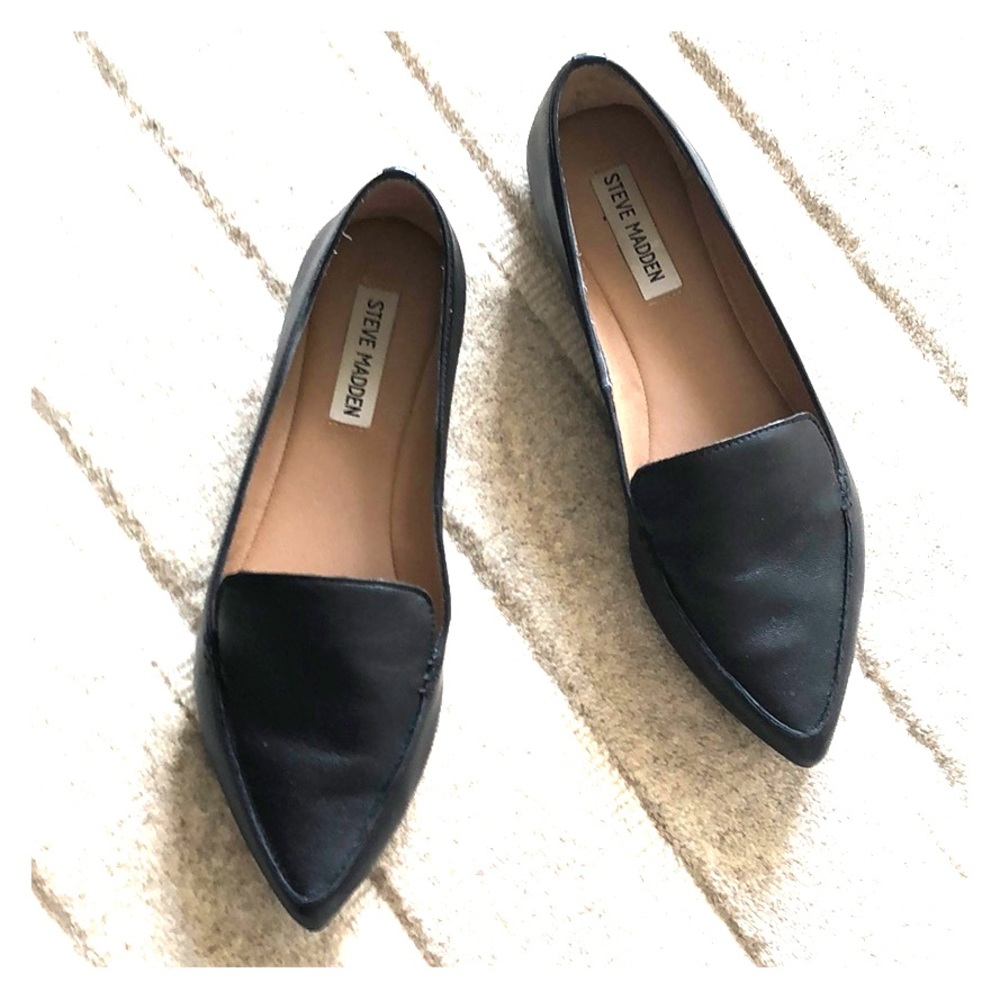 Steve Madden feather loafer 7.5 black leather